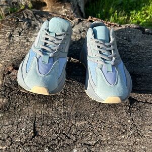 Yeezy Blue and Gray Sneakers with Chunky Silhouette